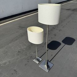 Set of 2 IKEA Alang Matching Lamps - Adjustable Height Very Good Condition 