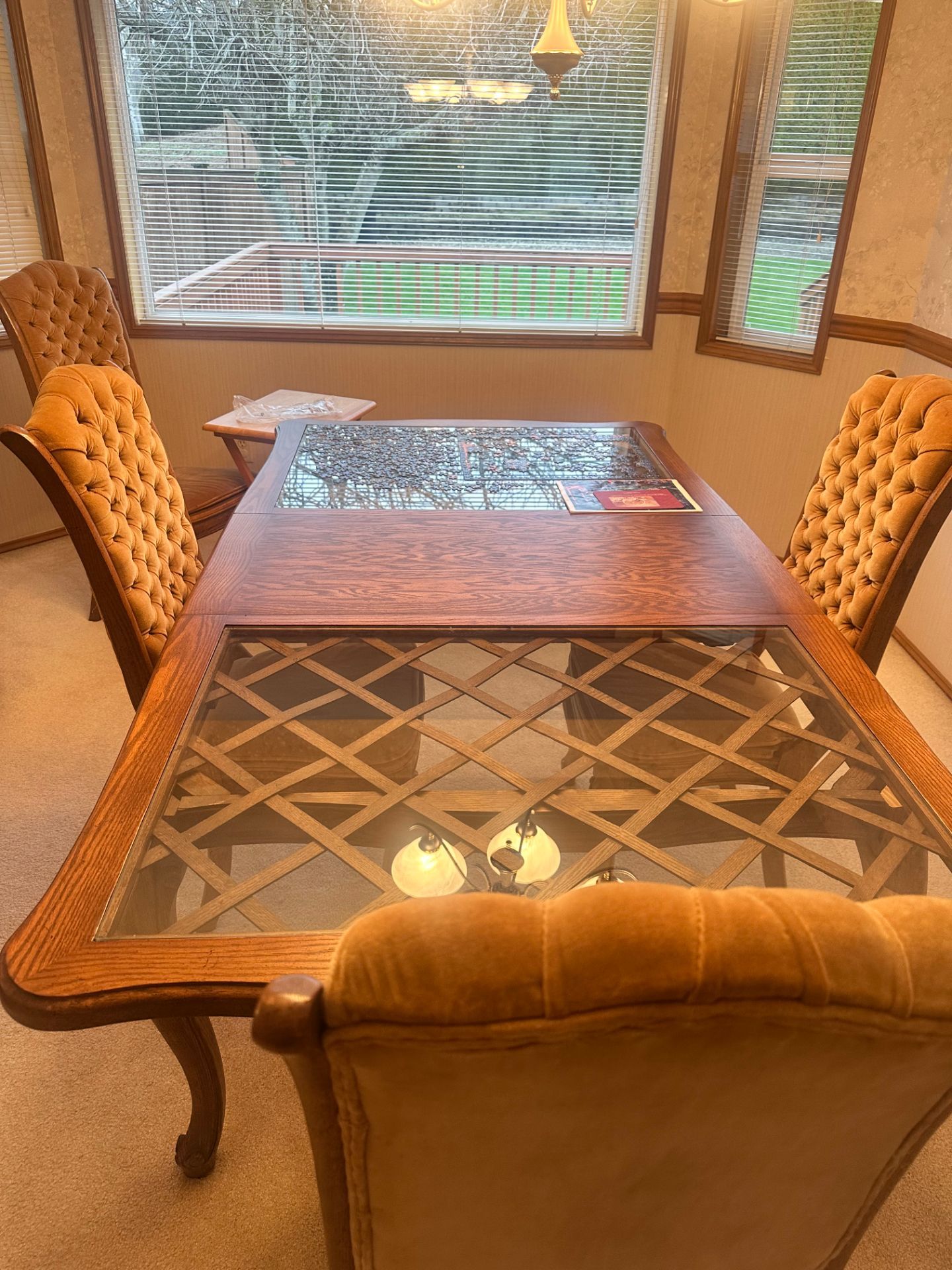 Bernhardt Antique Dining Table, 6 Chairs and Buffet Cabinet