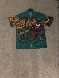 Vintage Y2K Spider-Man vs Carnage button up shirt