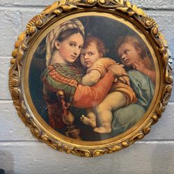 Beautiful Art 14 Diameter Solid Wood Frame
