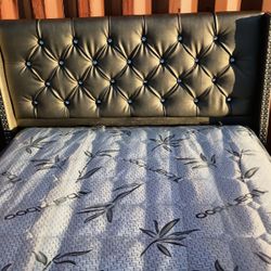 Full Size New Bed With Mattress. Gold Color. 