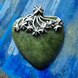 Irish Connemara marble heart necklace pendant