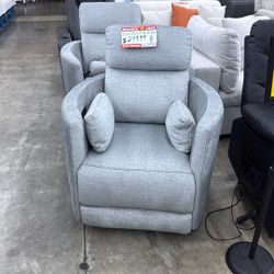 Fabric Power Swivel Recliner