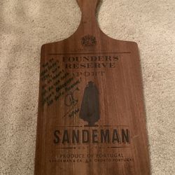 Autographed Sandeman Cutting Board 17” X 8”