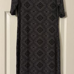 Lularoe Julia Dress Elegant Black & White Geometric Size Small