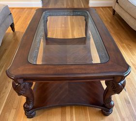 Coffee table with glass top