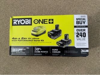 Ryobi 4Ah & 2 Ah 18v battery + Fast charger