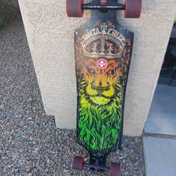 Santa Cruz Lions Head Lion God Rasta Drop Thru Cruzer Long Board Skateboard 40 Inch  