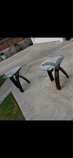Glass Top End Tables Set of 2