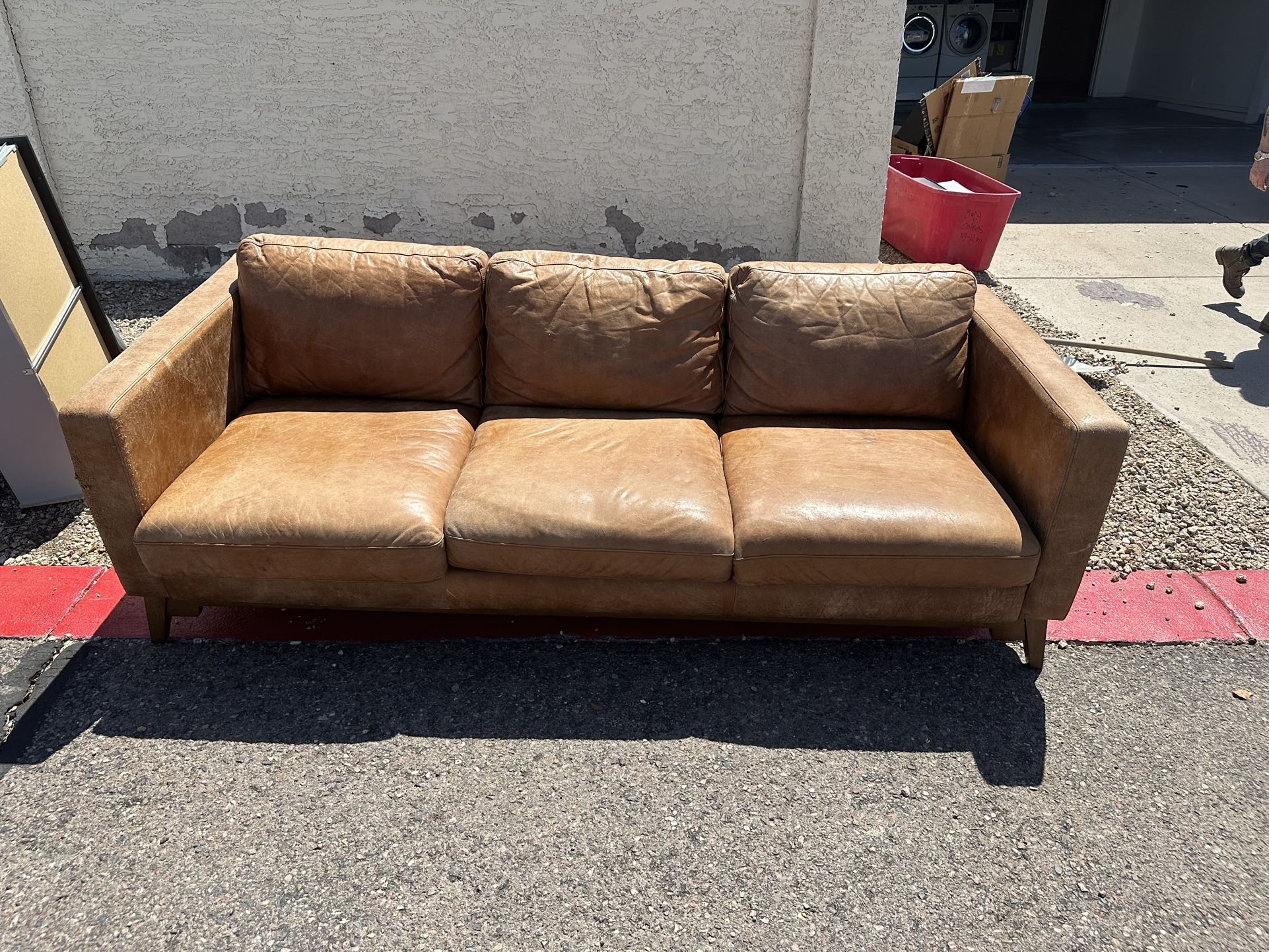 Free Italian Leather Couch- Must Be Picked Up Today