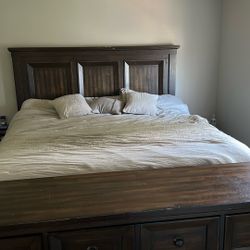 King Bed Frame & Dresser With Mirror 