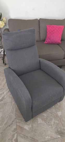 Recliner Chair for Living Room Home Theater Seating Single Reclining Sofa Lounge with Padded Seat Backrest (Grey)