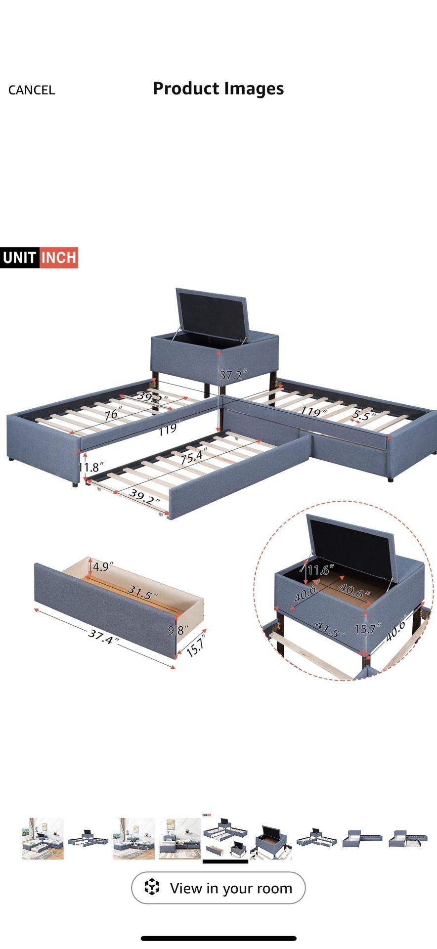 L Shape Bed 