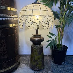 Vintage Lamp Tiffany Style 30” Works