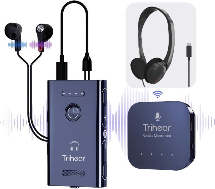 Convo More Hearing Amplifier for Seniors with Remote Microphone and Noise Cancelling, Convo More Rechargeable Personal Sound Amplifier, Hearing Device