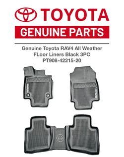 (2021-2025) Genuine Toyota RAV4 All Weather FLoor Liners Black 3PC 