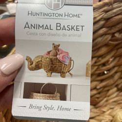 Rafia type animal basket. Elephant.