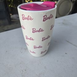 $10 classic Barbie 16oz travel cup, dishwasher & microwave safe