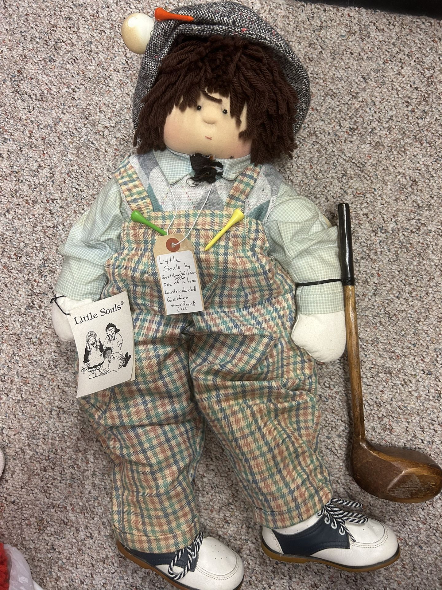 Handmade Little Souls Golfer, Doll