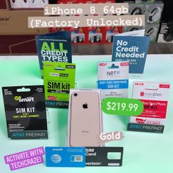 iPhone 8 64gb Gold (Factory Unlocked) **Excellent Condition**