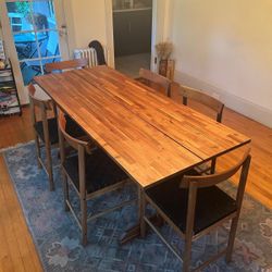 Acacia Hardwood Dining Set (Table and 6 Chairs)