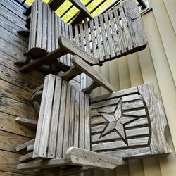 2 Hand Crafted Outdoor Rockers