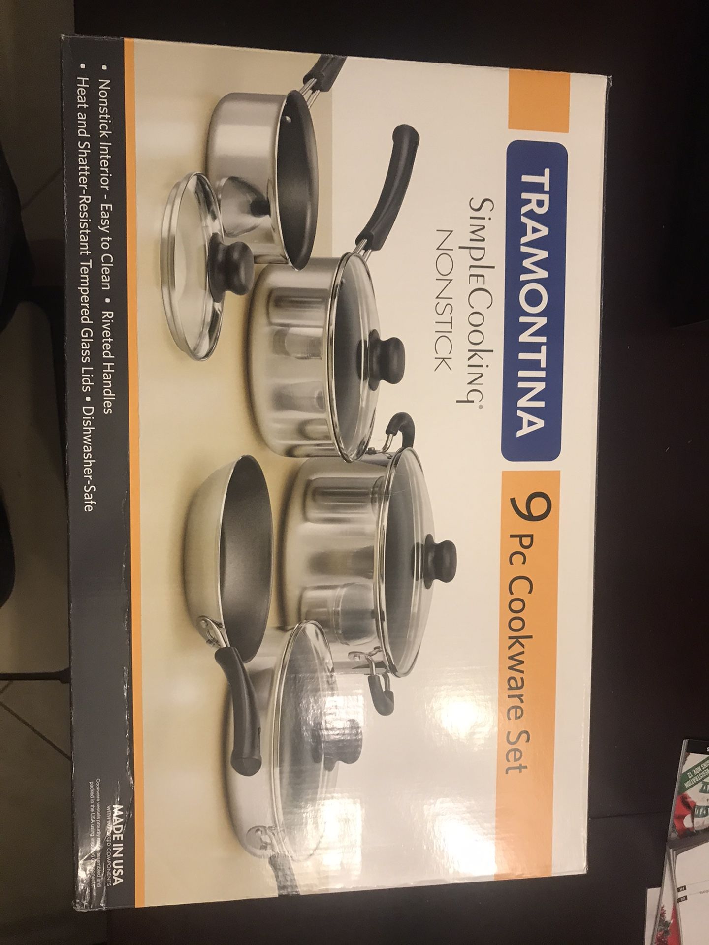 Tramontina 9-Piece Simple Cooking Nonstick Cookware Set (Polished)