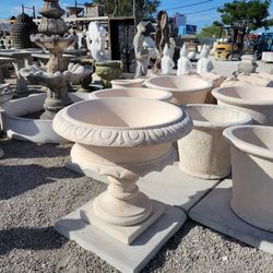 Concrete Urn Planters Pot / Cement Backyard Patio Garden Planter Pots