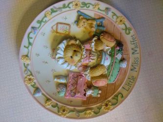 ￼ Cherished Teddies Plate Little Miss Muffet "i'm Never Afraid W/ You At