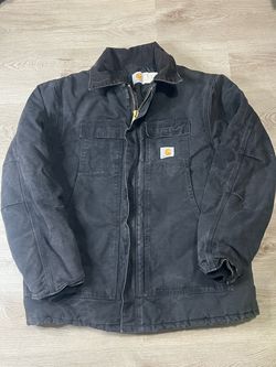 Carhartt C03 BLK Full Zip Work Wear Jacket - Mens Size 48 - Black Quilted Lining
