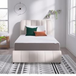 Amazon Basics Memory Foam Mattress, Soft Plush Feel, 12 Inch, Full, White/Grey