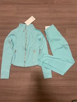 Women's Aqua Lululemon Jacket & leggings Set