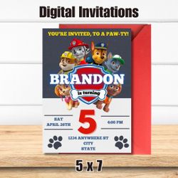 Paw Patrol Birthday Invitation