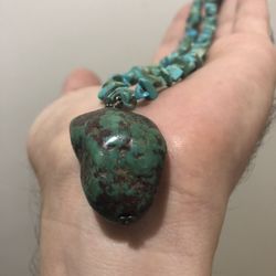 Estate NavajoTurquoise Nugget Pendant Necklace Vintage