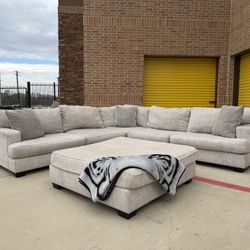 Ashley Rawcliffe Oversized Sectional w/ Ottoman – Modern Beige – Super Comfy