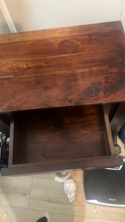 Night table by bed