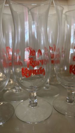 Vintage Kahlúa “Do A Topi Kahlúa” Hurricane Glasses