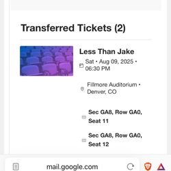 Less Than Jake Concert - 2 Tix