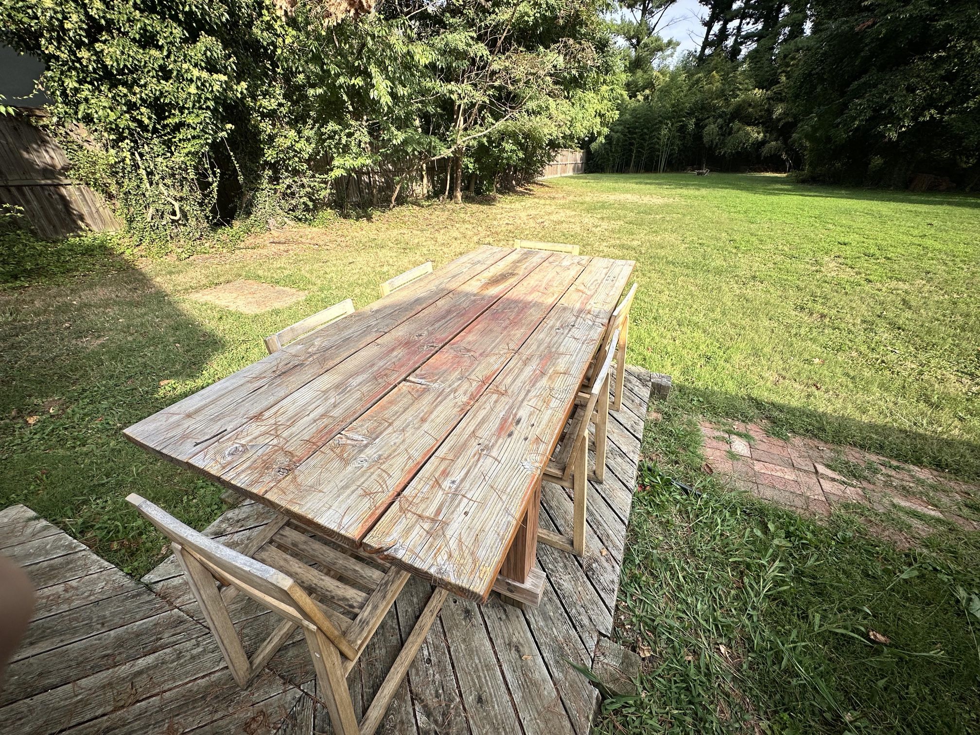 Large Oak Garden Table And Chair Set