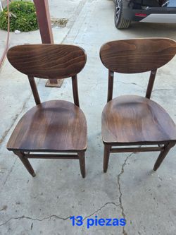 Sillas de madera 12 piezas cafe obscuro