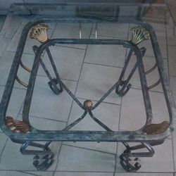 Glass End Table (Iron)