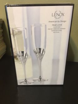 Brand new in box Lenox true love flute glasses!