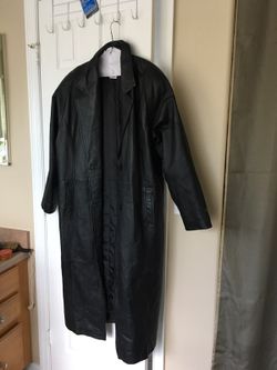 Long leather coat XL