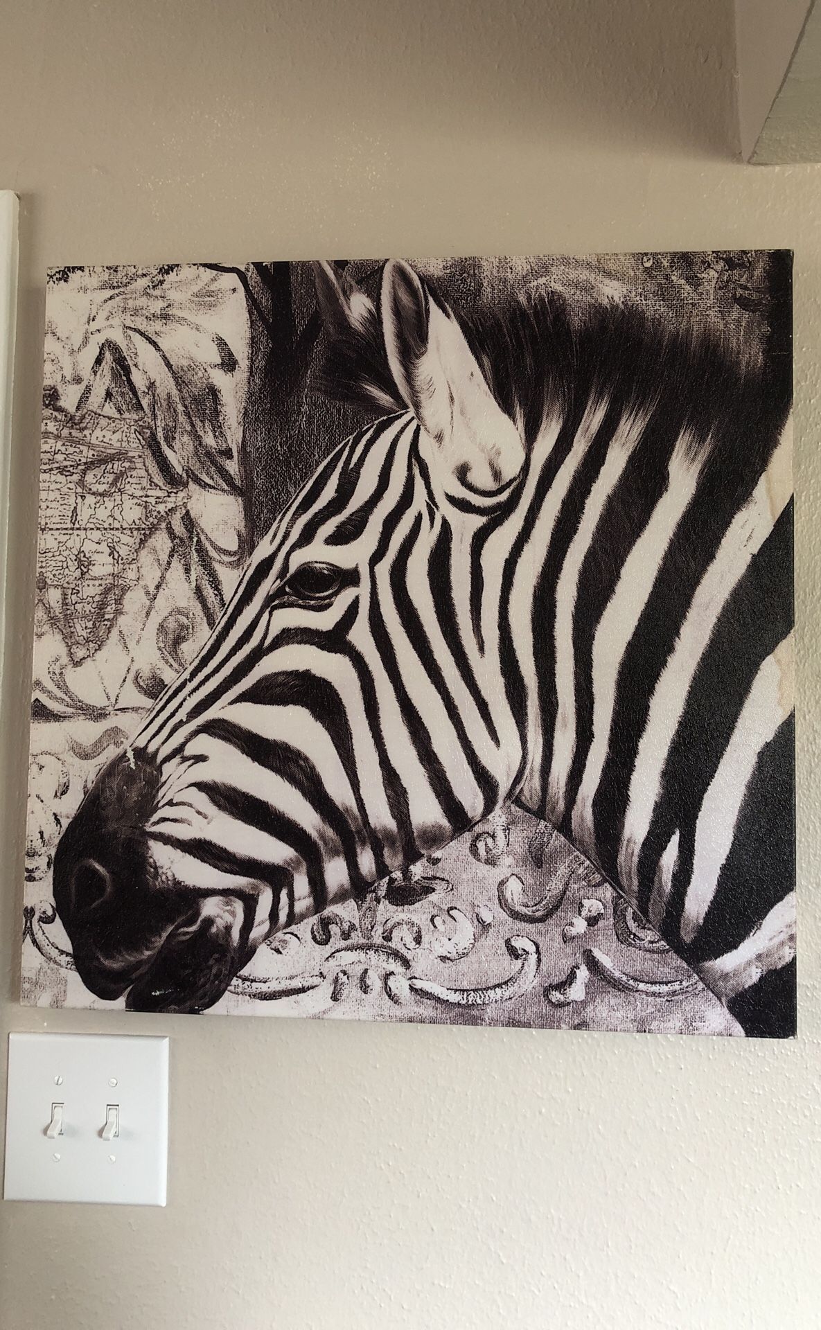 Zebra printed painting