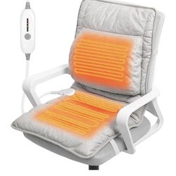Heated Seat Cushion for Office Chair with Lumbar Support, Extra Large Heated Chair Pad for Pain Relief, Auto Shut Off, 3 Heating Levels, Chair Warmer 