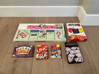 6 Total NEW/USED Games- 3 Board Games- 3 Card Games