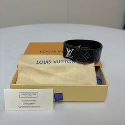 Designer Slim Bracelet - Monogram Eclipse Black - Premium Leather