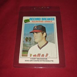 Vintage Old 1977 Nolan Ryan Baseball Card Topps #234 - Record Breaker 