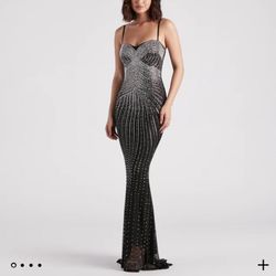 Tori Formal Rhinestone Mermaid Dress