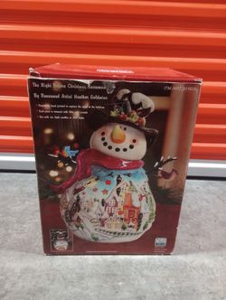 BlueSky Clayworks Heather Goldminc Night Before Christmas Snowman Large 17" Tall